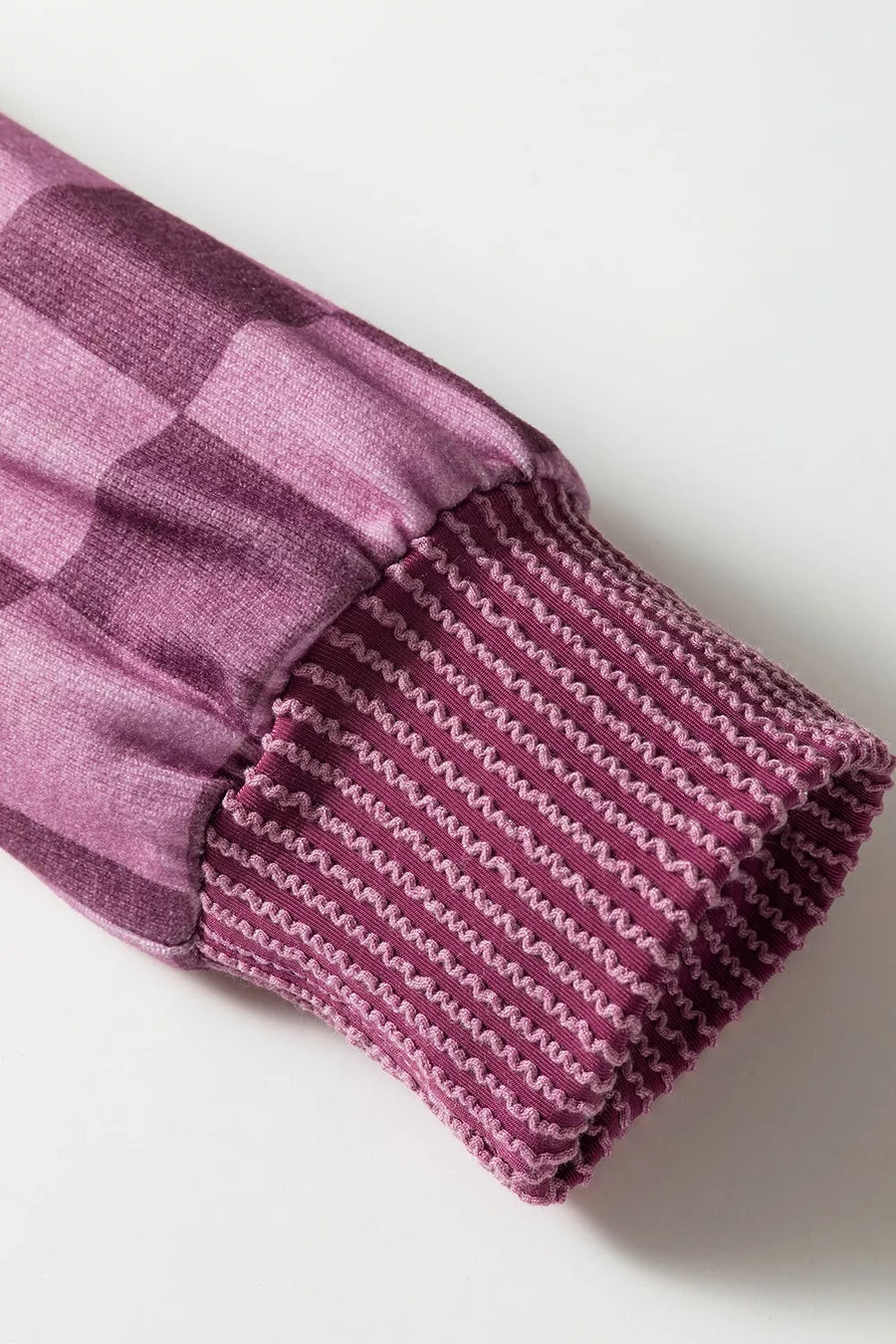 Ribbed Trim Checkered Pullover Shirt option 10