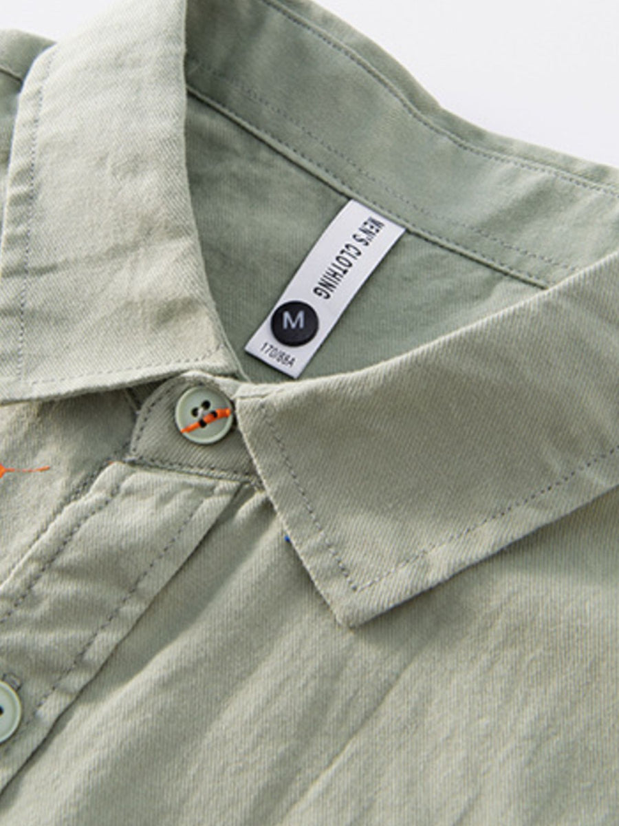 100% cotton Care instructions: Machine wash cold button-up shirt in Light Gray with regular silhouette
