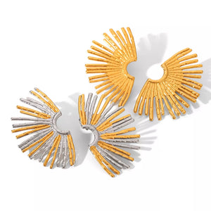 earrings in gold with textured and 1.8 inches
