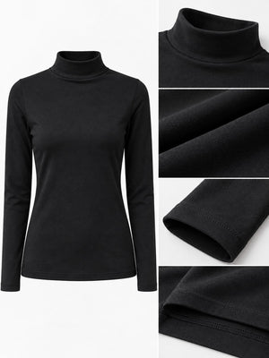 Slim-Fit Mock Neck Long Sleeve T-Shirt Plus Size in white