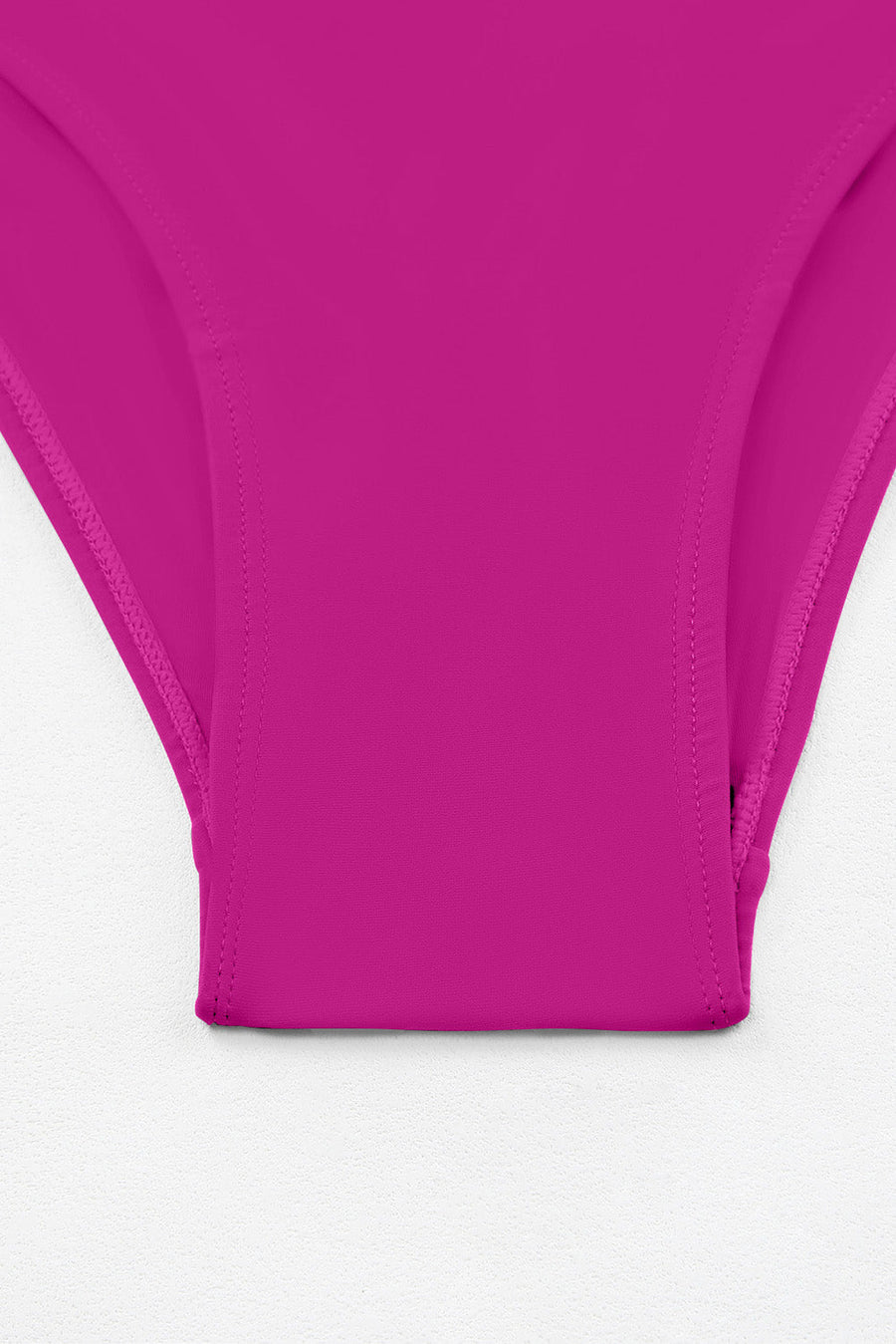 Sculpted tankini bottom in cerise with high-cut legs and detailed stitching.