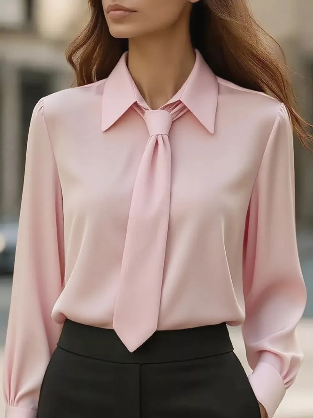 100% polyester Care instructions: Machine wash cold blouse in Pink with regular silhouette
