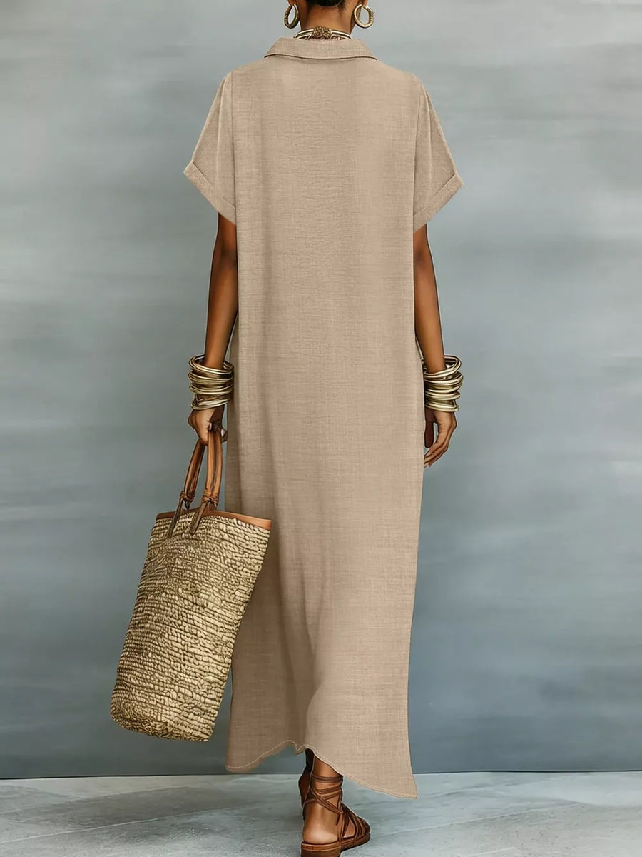 100% polyester Care instructions: Machine wash cold shirt dress in Dark Navy with relaxed silhouette