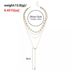 Multi-layered Rhinestone 18k Gold-plated Choker Necklace option 6