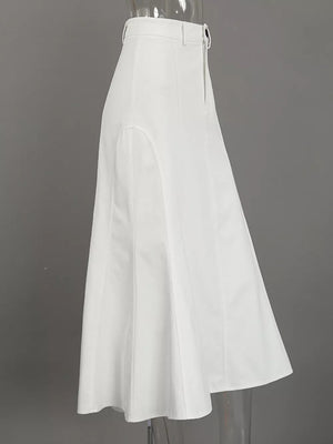 White with midi skirt with high-waisted 10