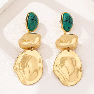 18K Gold-Plated, Alloy, Resin Care instructions: Avoid wearing during exercise, earrings in Gold with drop silhouette
