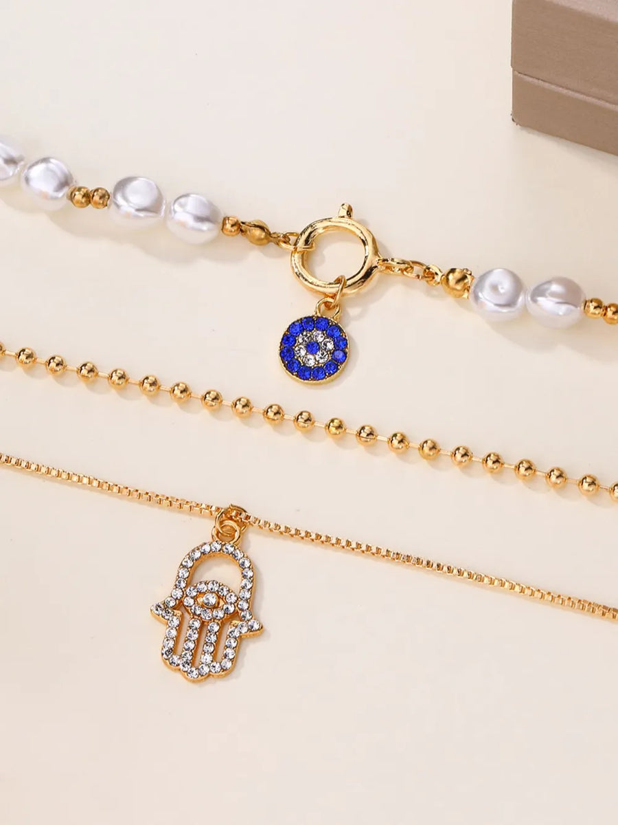 gold necklace with short and spring ring clasp