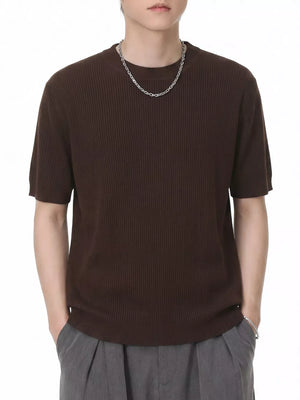Coffee Color regular t-shirt with crew neck