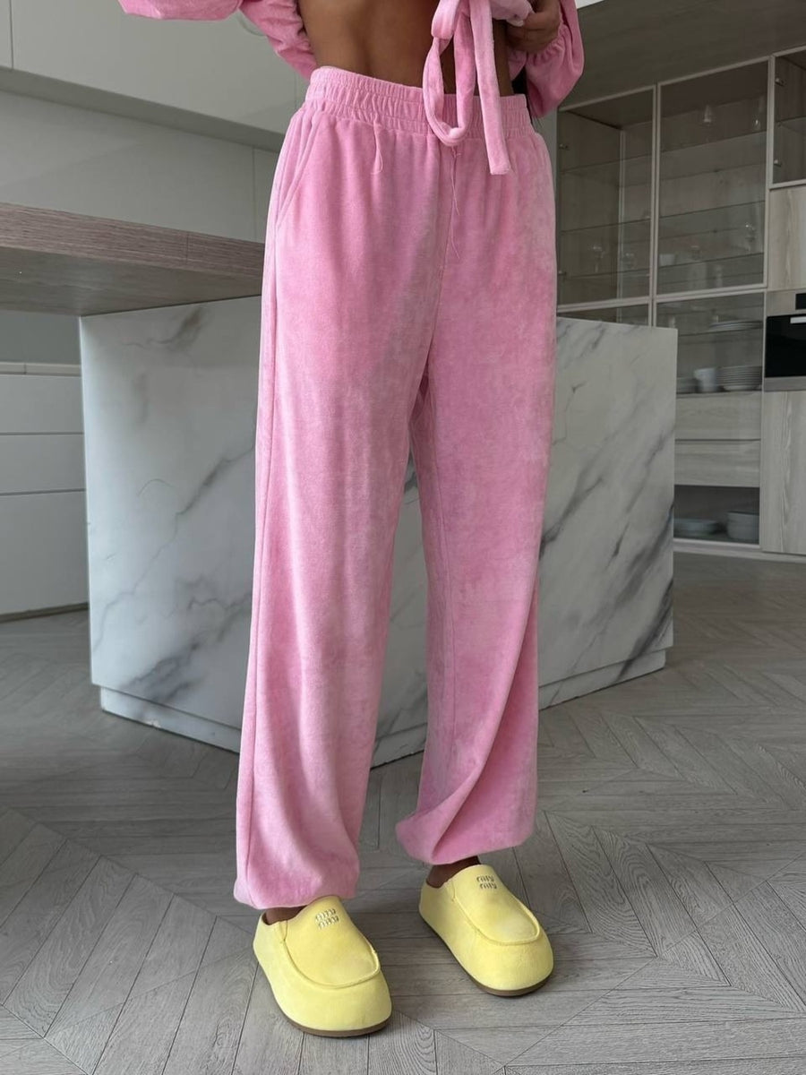 Cropped Zip-Up Hoodie And Joggers Set in Yellow with hooded