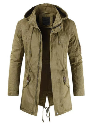 95%polyester, 5%spandex Care instructions: Machine wash cold parka in Army Green with relaxed silhouette