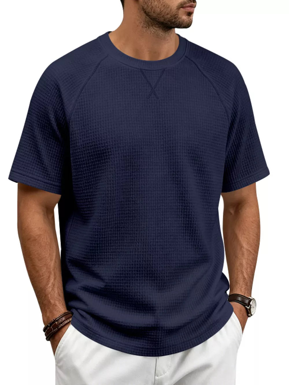classic t-shirt in Army Green with crew neck