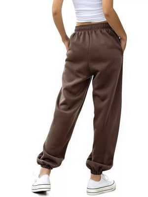 Loose Fit Drawstring Joggers in Pink