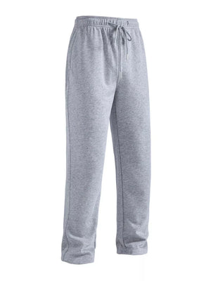 Men's light gray drawstring sweatpants with a loose fit