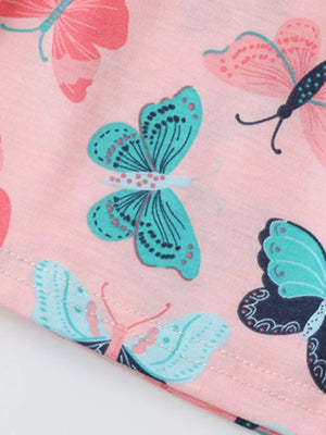 Children S Butterfly Print Ruffle Sleeve Dress option 4