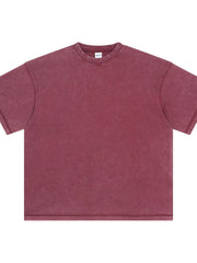 Urban Ease Half Sleeve Tee in Deep Purple with a washed effect and crewneck.