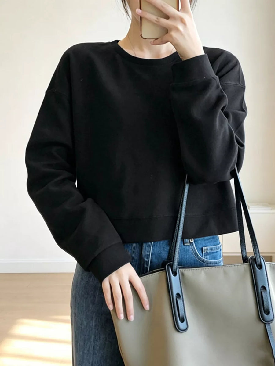 Crew Neck Drop Shoulder Sweatshirt, view 23