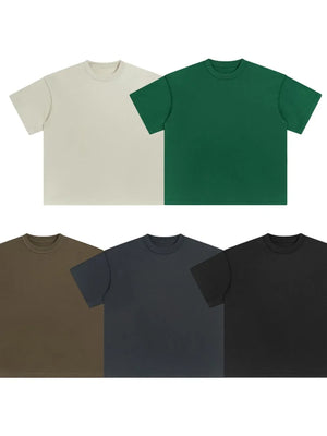 Urban Edge half sleeve tees in beige, dark green, olive brown, dark gray, and black.