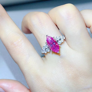 1 Carat Sterling Silver Moissanite Cluster Ring in this colorway