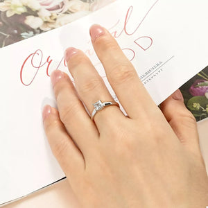 Copper, Zircon, Silver-plated Care instructions: Avoid wearing during exercise, ring in White with simple band silhouette