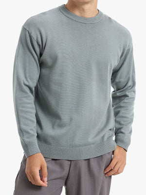 minimalist crewneck sweater in Terracotta with crew neck