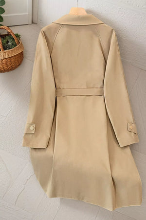 100% polyester Care instructions: Machine wash cold trench coat in Camel with relaxed silhouette
