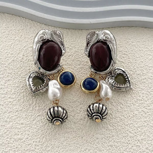 earrings in Silver with dangle and long