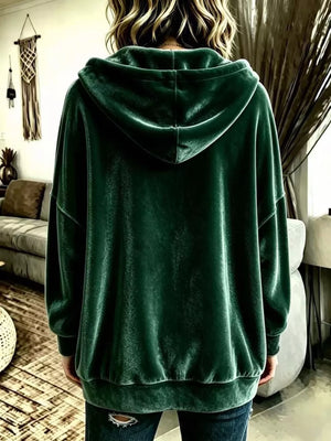 hoodie in Black with buttoned and hip-length