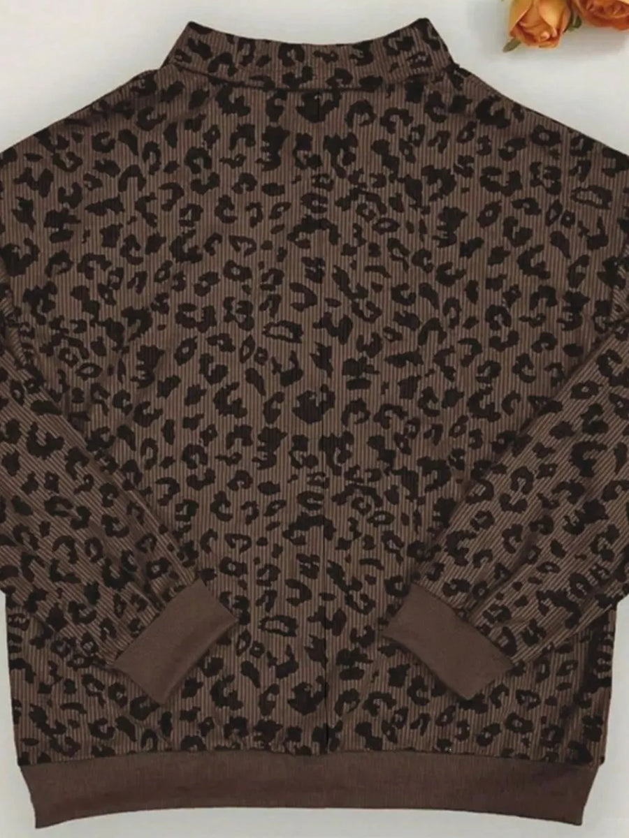 Coffee Brown relaxed sweatshirt with collared