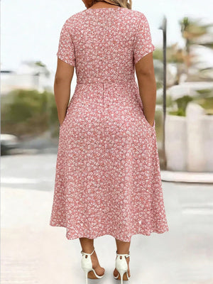 midi dress in Red with polka dot and twisted