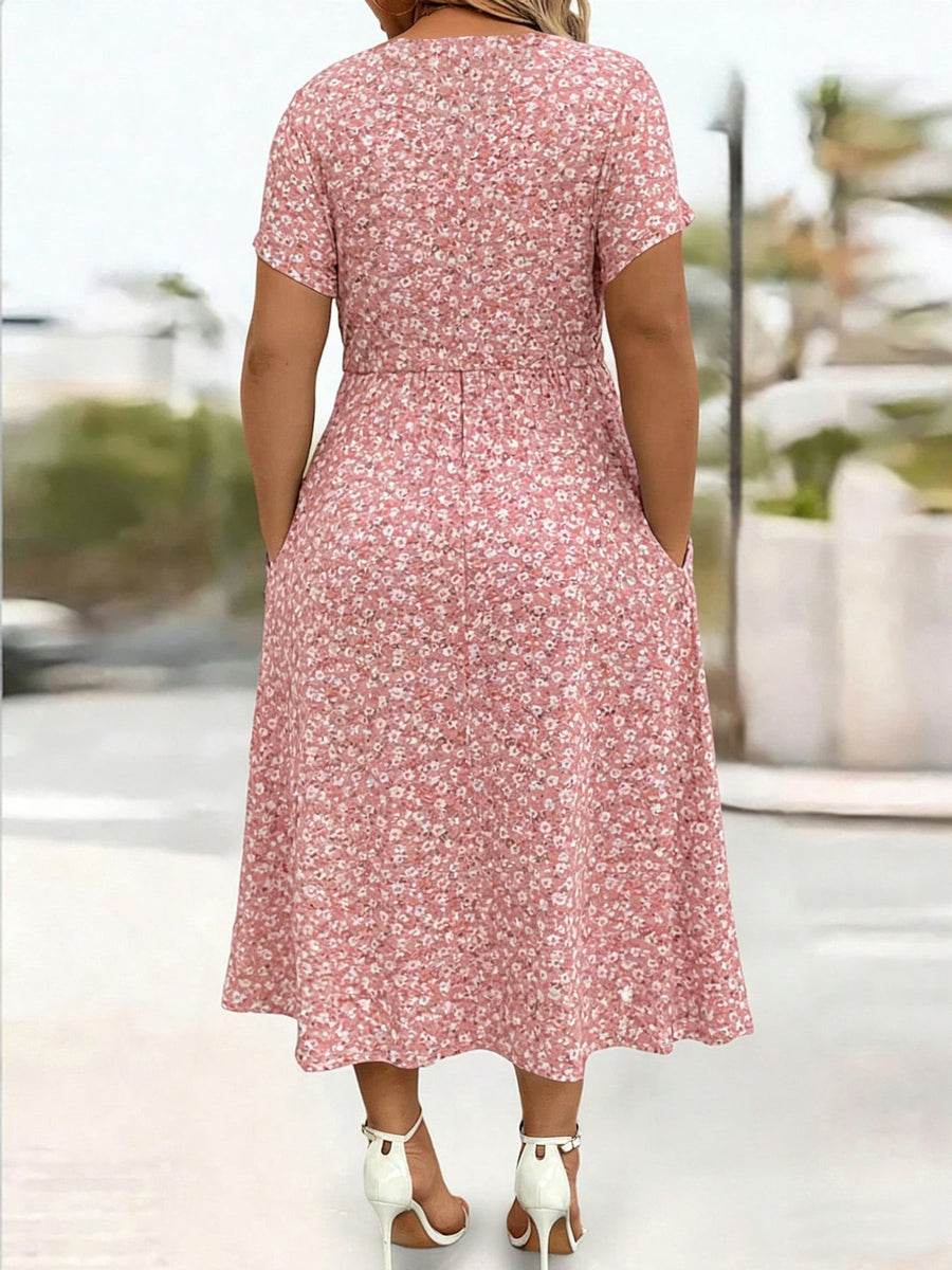midi dress in Red with polka dot and twisted