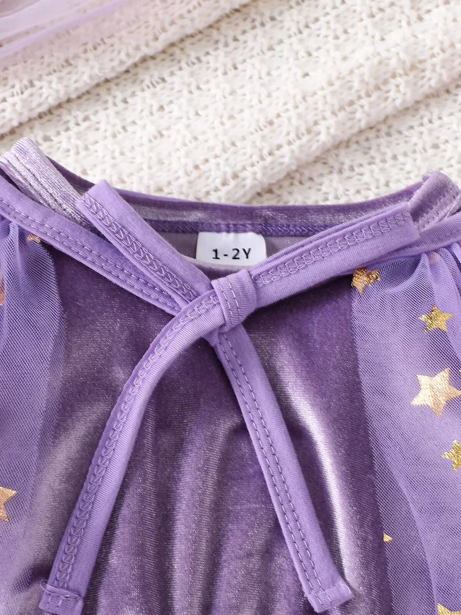 65% cotton, 35% polyester Care instructions: Machine wash cold dress in lavender with fit-and-flare silhouette
