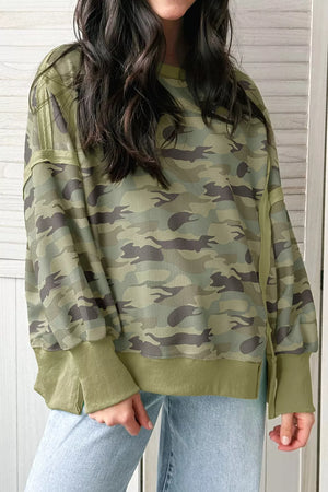 Camouflage Waffle Knit Oversized Sweatshirt in this colorway
