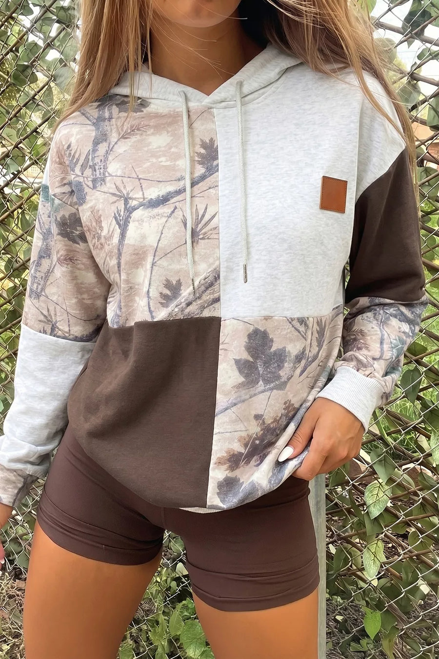Multicolour Camo Print Drawstring Hoodie option 3