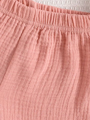 Children's Textured Cami And Shorts Set in Pink