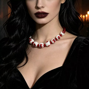 Resin,Zinc alloy,wood Care instructions: While wearing the pearl jewelry, avoid necklace in Burgundy with regular silhouette
