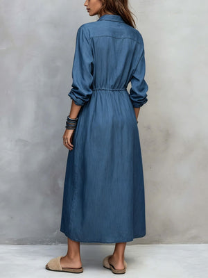 100% polyester Care instructions: Machine wash cold shirt dress in Dusty Pink with relaxed silhouette