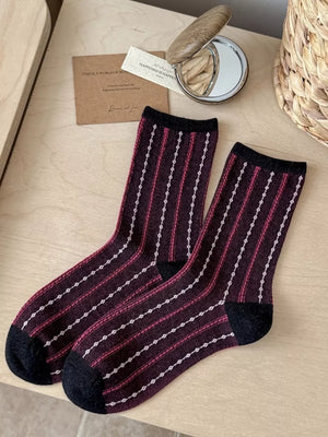 socks featuring striped in sage green with cotton Imported Size &amp texture