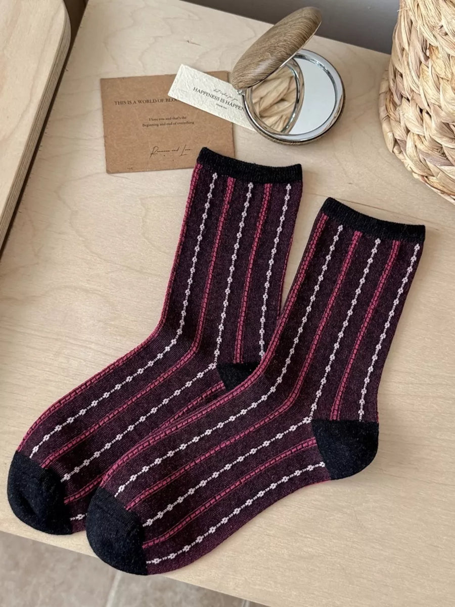 socks featuring striped in sage green with cotton Imported Size &amp texture