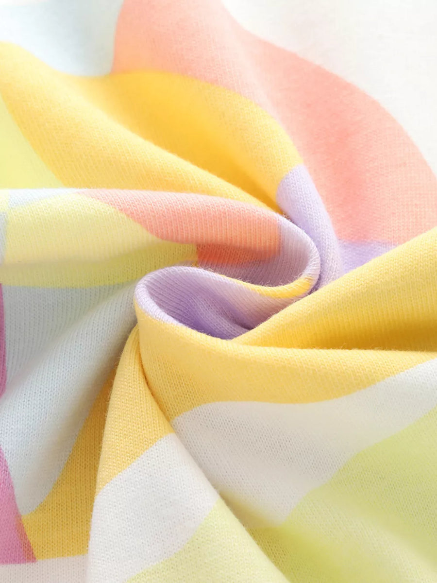 Children's Abstract Print Ruffle Sleeve T-shirt option 4