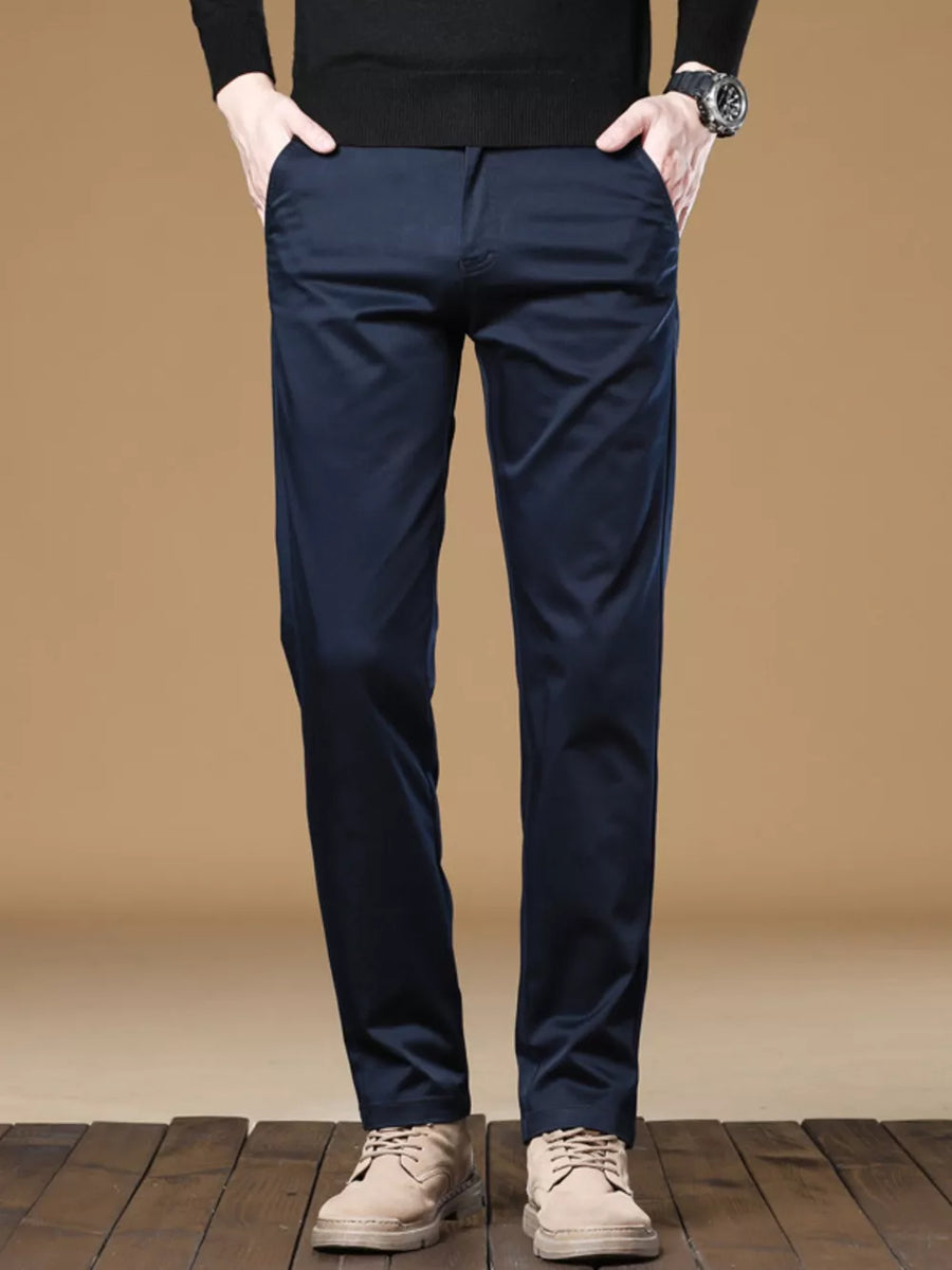 Men's Stretch Fit Casual Pants in Dark Blue