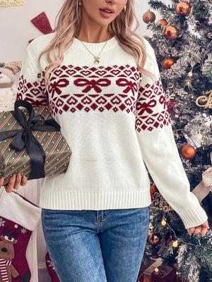100% acrylic Care instructions: Machine wash cold pullover sweater in White with regular silhouette