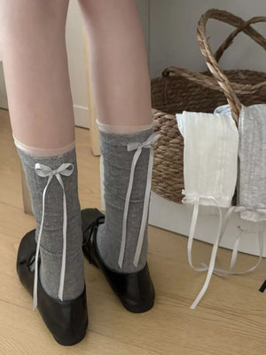 Dark Gray socks with elastic and open-knit
