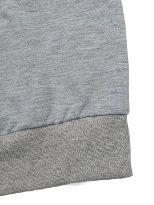 Gray sweatshirt with ribbed hem detail