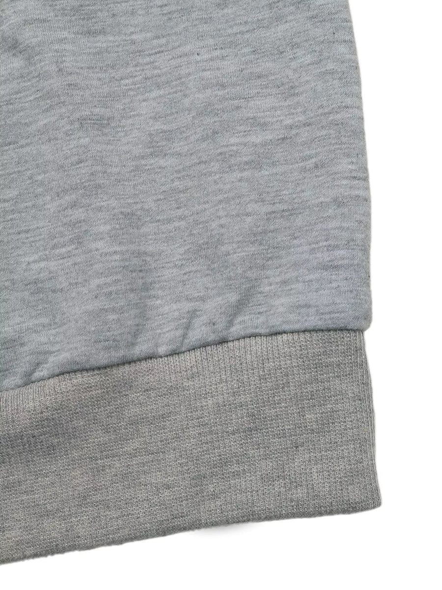 Gray sweatshirt with ribbed hem detail