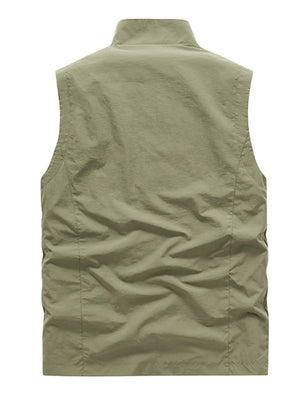 Black Men's Plus Size Multi-pocket Vest