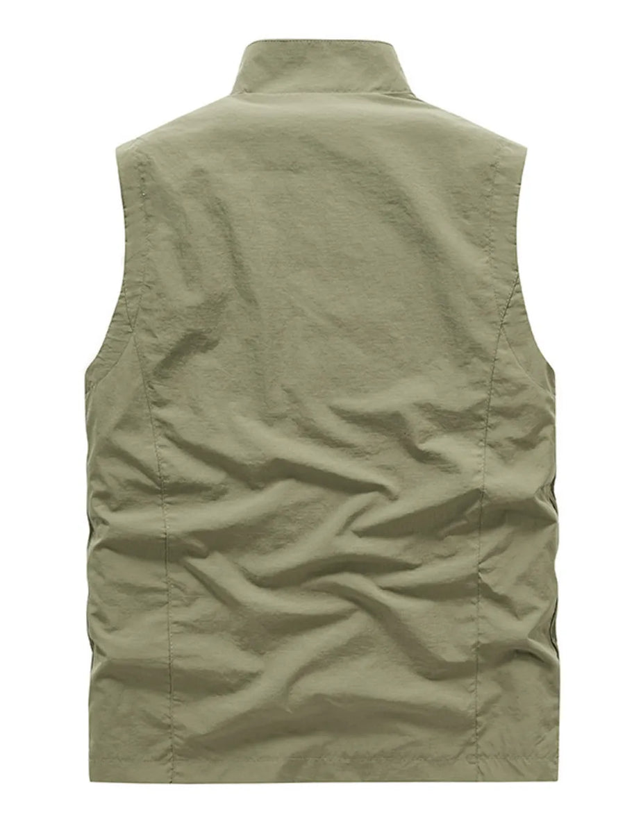 Black Men's Plus Size Multi-pocket Vest