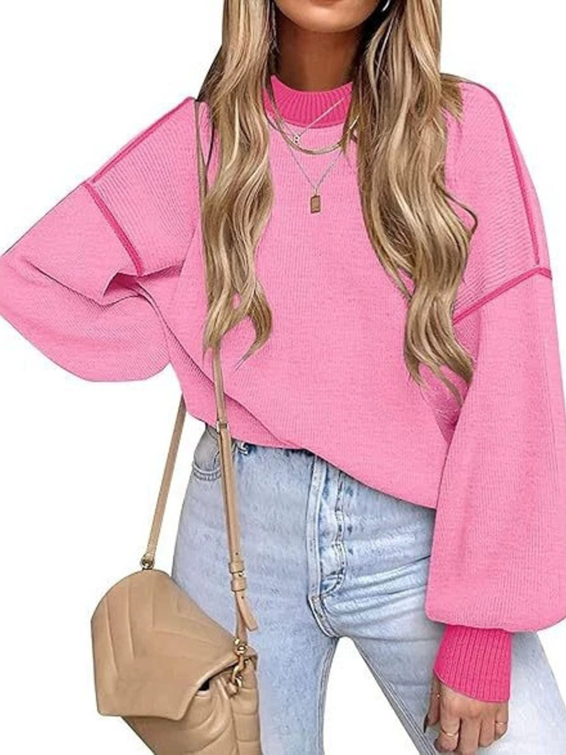 black pullover sweater with ribbed and long sleeve
