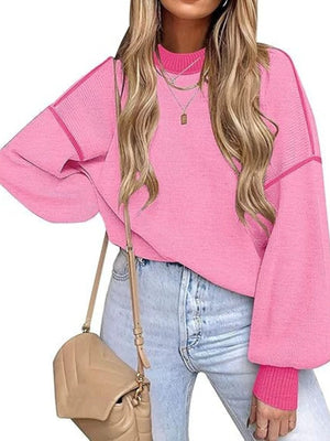 black pullover sweater with ribbed and long sleeve