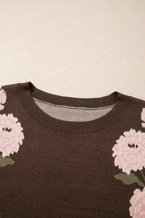 Floral Print Drop Shoulder Relaxed Sweater option 9