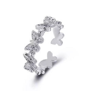 ring in Silver with butterfly and open design